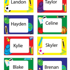 Editable Back to School Tags, Colorful Labels, Name tags, Classroom Labels, Student gifts and more. Instantly download and EDIT on CORJL!