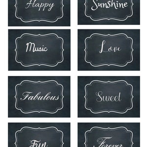 Chalkboard Editable Labels, Chalkboard Party tags,  Chalkboard labels,  Party, Thank you, Wedding etc. Download EDIT PRINT with CORJL!