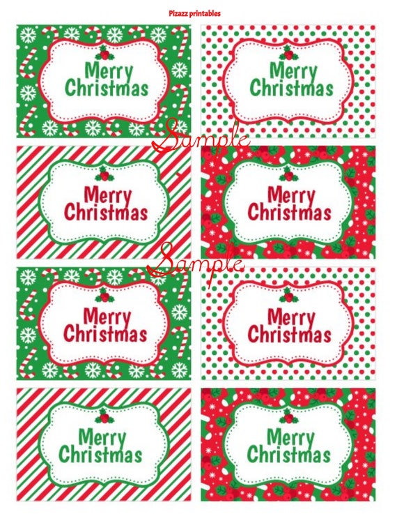 Merry Christmas Red White Green Cute Christmas Gift Tags Etsy Merry Christmas Red White Green Cute Christmas Gift Tags Etsy