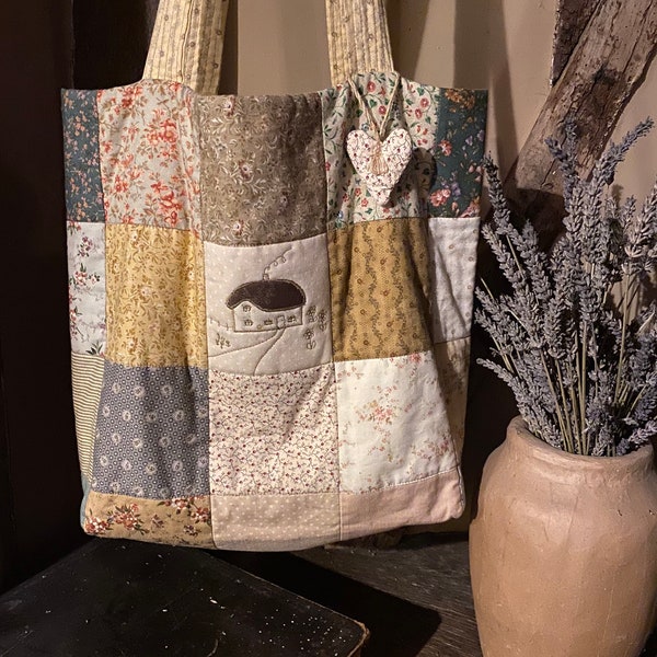Patchwork Tote PATTERN Quilted Bag PDF instant download