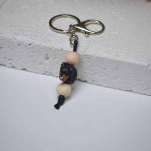 Black and tan australischer Kelpie Schlüsselring, Hundeschlüsselring des Kelpie Hundegesichtes für unisex Hundeliebhaber Geschenk, Polymerton Polymerton kelpi Hunderasse Schlüsselring