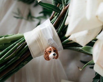 Custom Pet Bouquet Charm: Polymer Clay Wedding Memorial