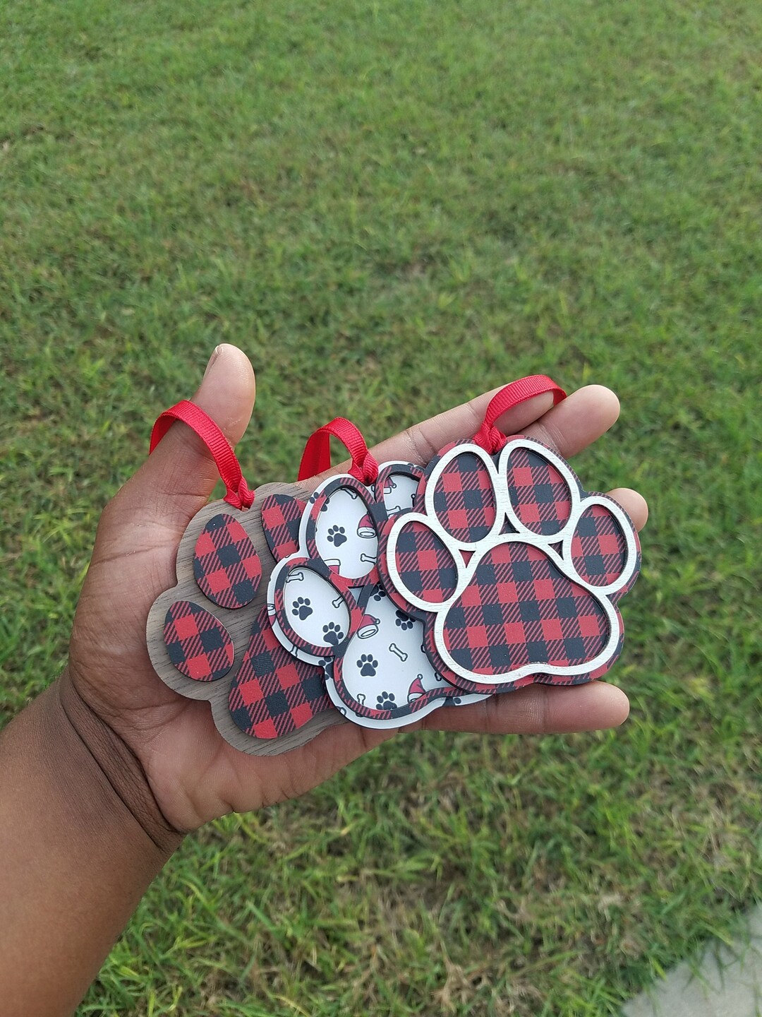 Dog Paw Print Christmas Tree Ornament Layered Pattern Decoration Etsy dog-paw-print-christmas-tree-ornament-layered-pattern-decoration-etsy