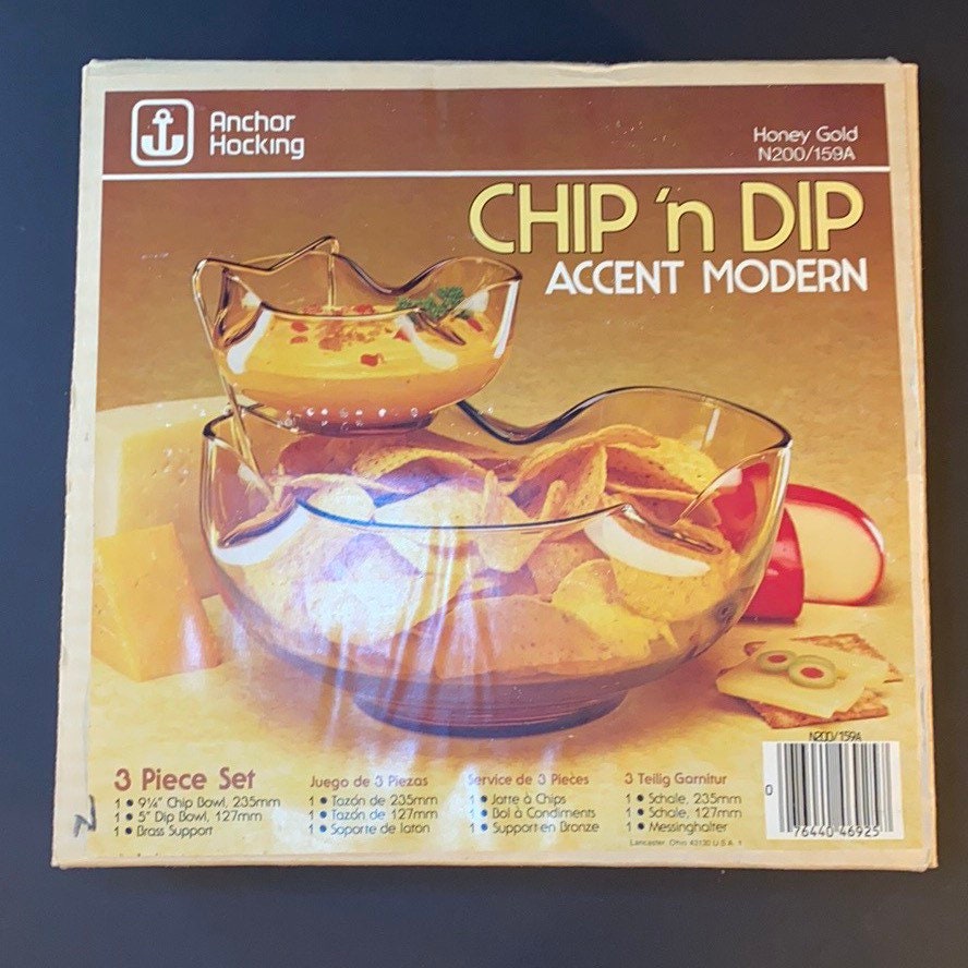 Anchor Hocking HG Chip & Dip Bowl Set in original box Etsy