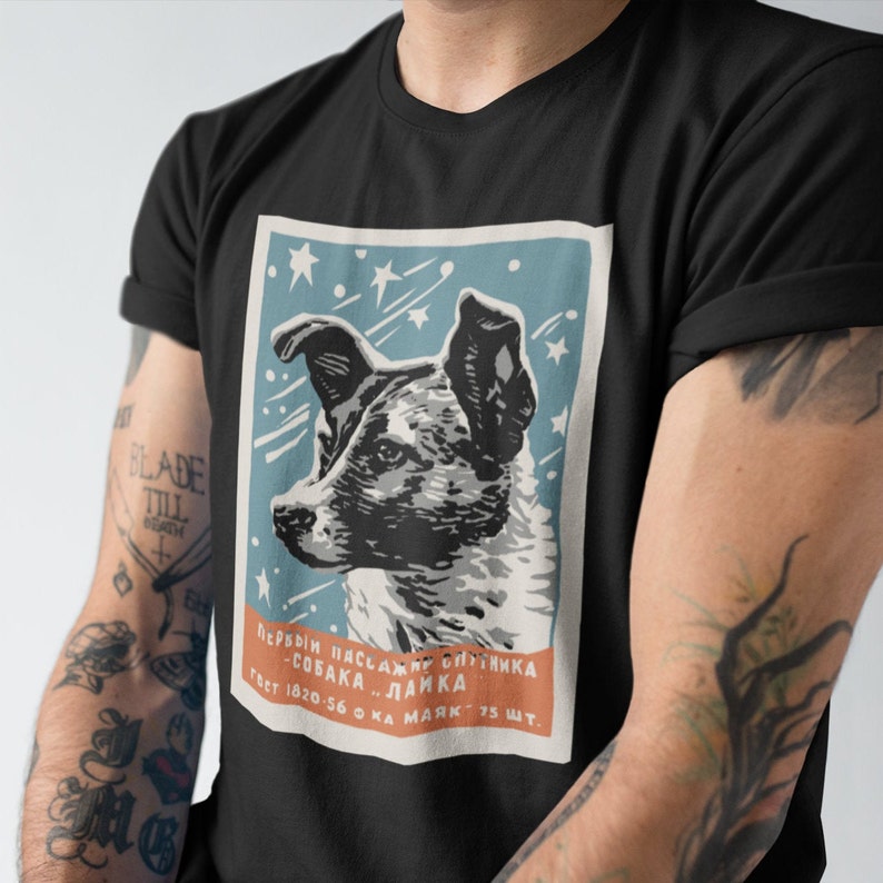 Laika Space Dog T-Shirt Vintage CCCP Soviet Russia USSR Mens | Etsy