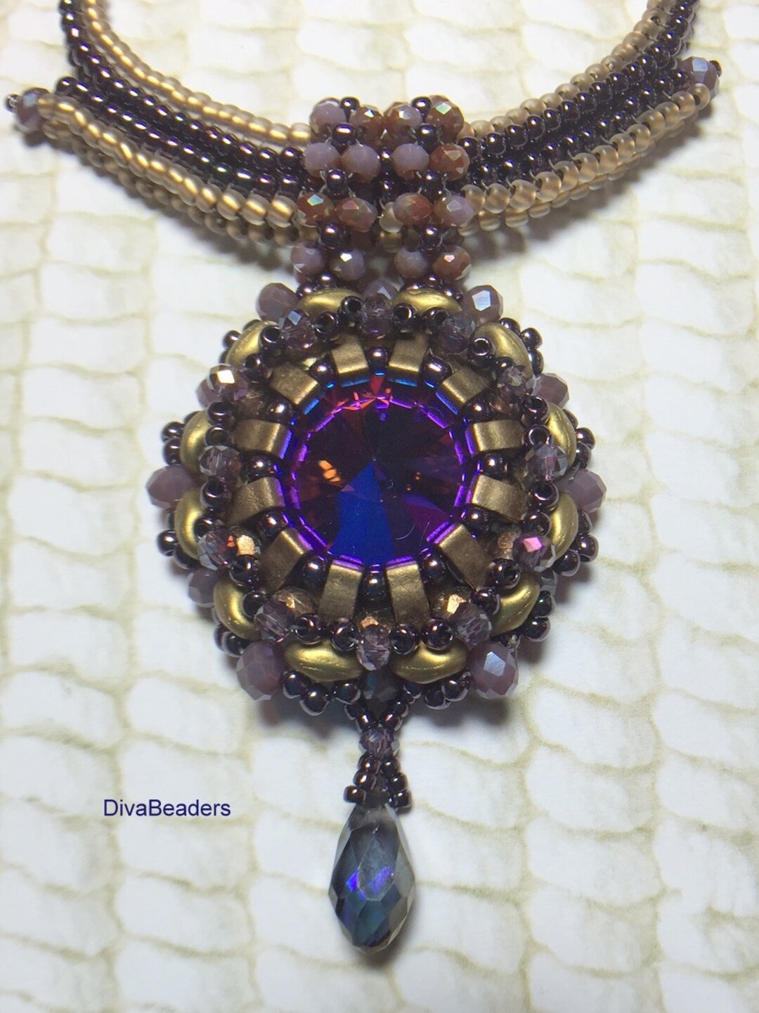 Enchanted Rivoli Pattern Rapturous Rivoli Pendant PDF Pattern and Tutorial - Etsy