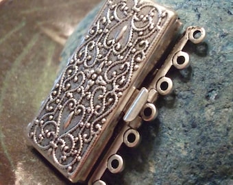 Seven Strand Antique Silver Filigree Clasp