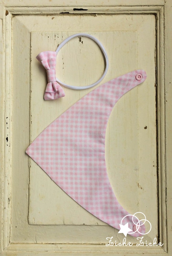 Pink Bib Bandana Bib Bib Quadri Baby Bib Etsy