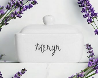 Welsh Gift - Welsh Language Menyn Butter Dish