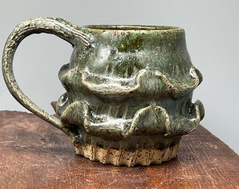 Art Nouveau inspired Green Sage mug