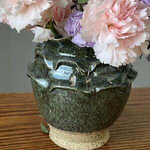 Green Art Nouveau inspired Vase
