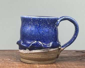 Mug Cobalt Blue Stoneware Wheel Thrown