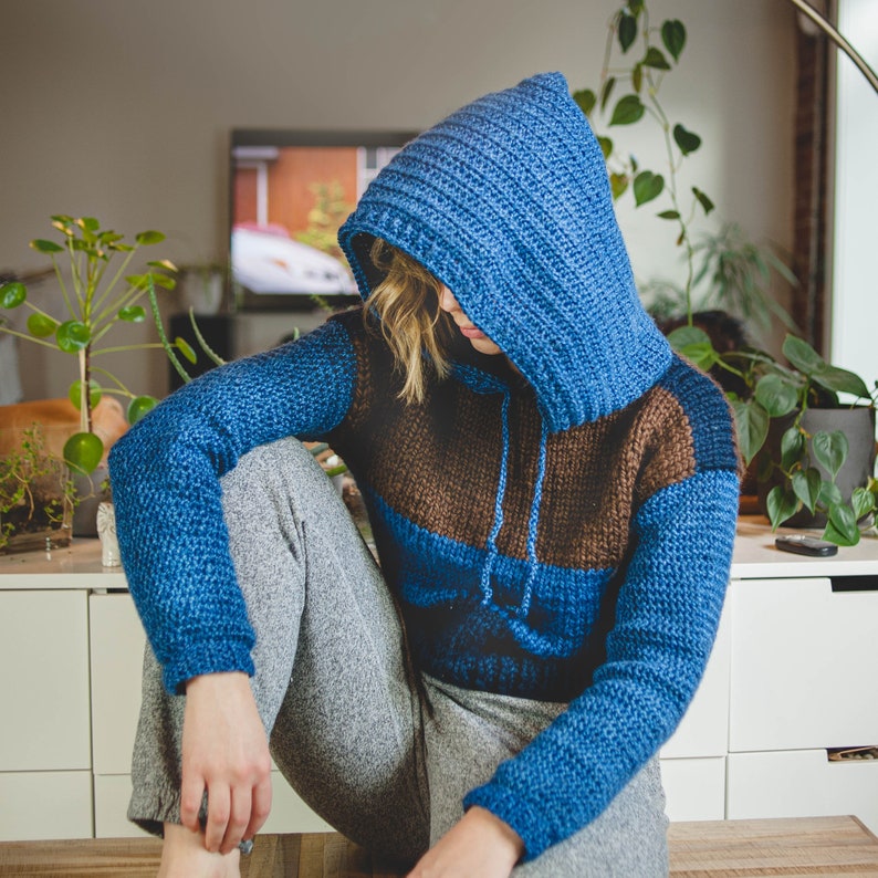 Custom Knit Crochet Hoodie Pattern Etsy