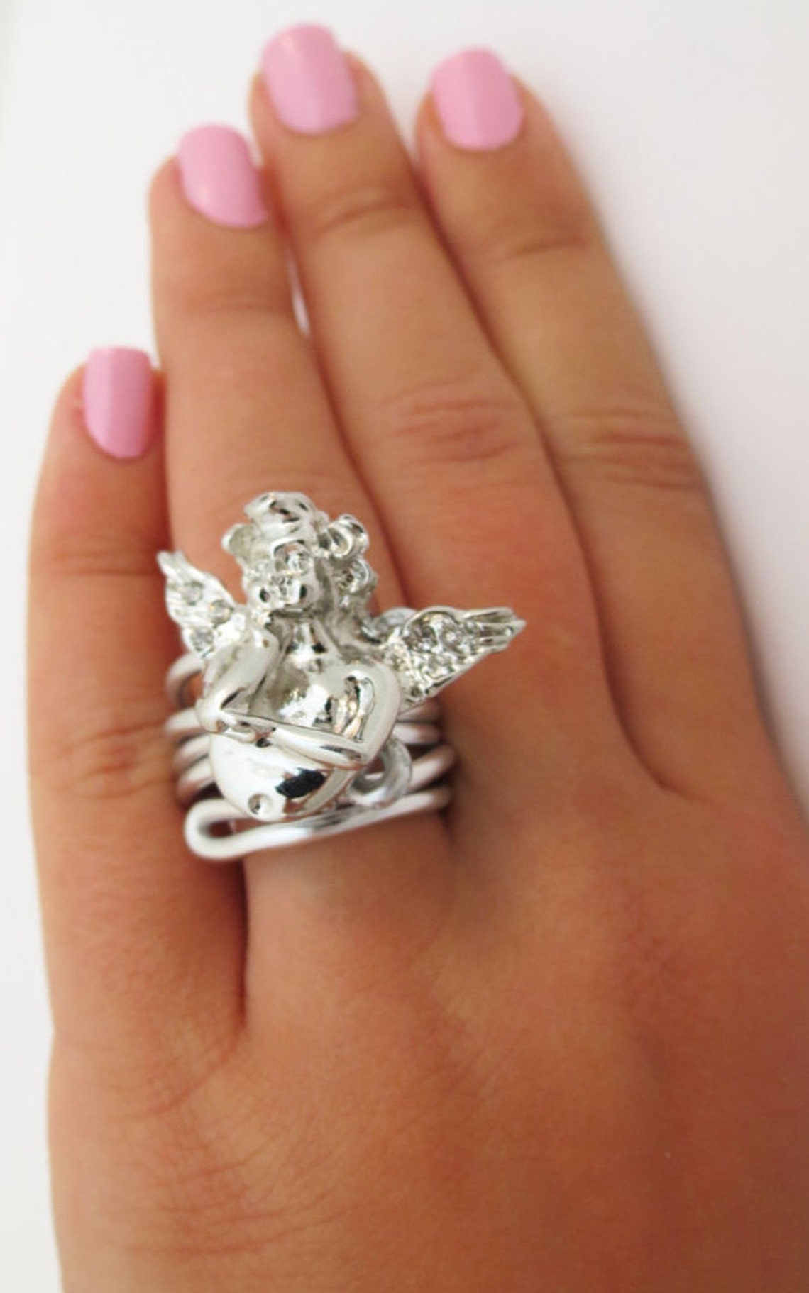 Jewelry Angel Angel Wing Boho Ring Silver Ring Wings Ring Etsy