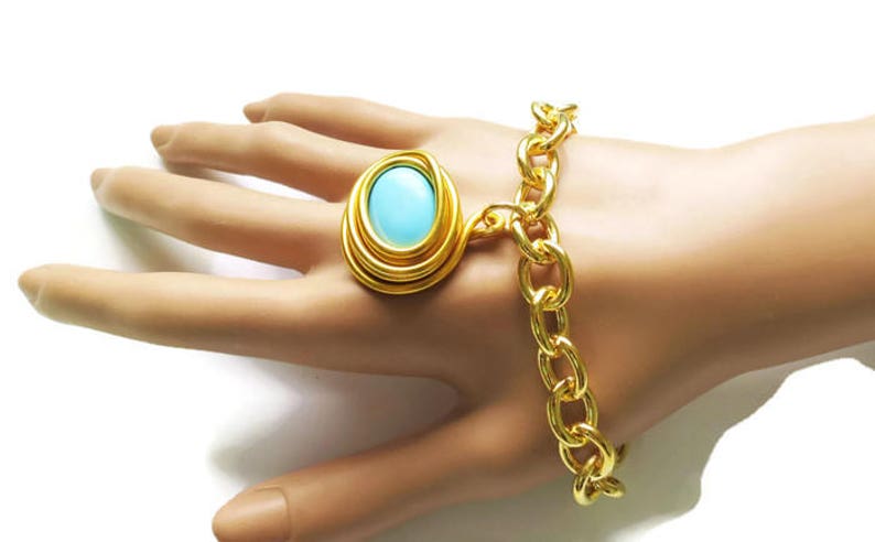 Gold And Turquoise Jewelry Gold And Turquoise Bracelet December Birthstone Wire Wrapped Bracelet Statement Bracelet Gemstone Bracelet