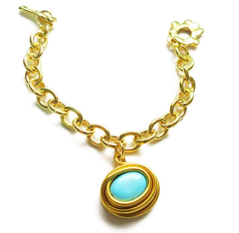Gold And Turquoise Jewelry Gold And Turquoise Bracelet December Birthstone Wire Wrapped Bracelet Statement Bracelet Gemstone Bracelet