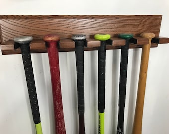 TOBWOLF 2PCS Double Deck Baseball Bat Display Wall Mount Rack, Horizontal Hanger With Felt Liner, Softball Bat Bracket Stand For Sports Memorabilia Collectible