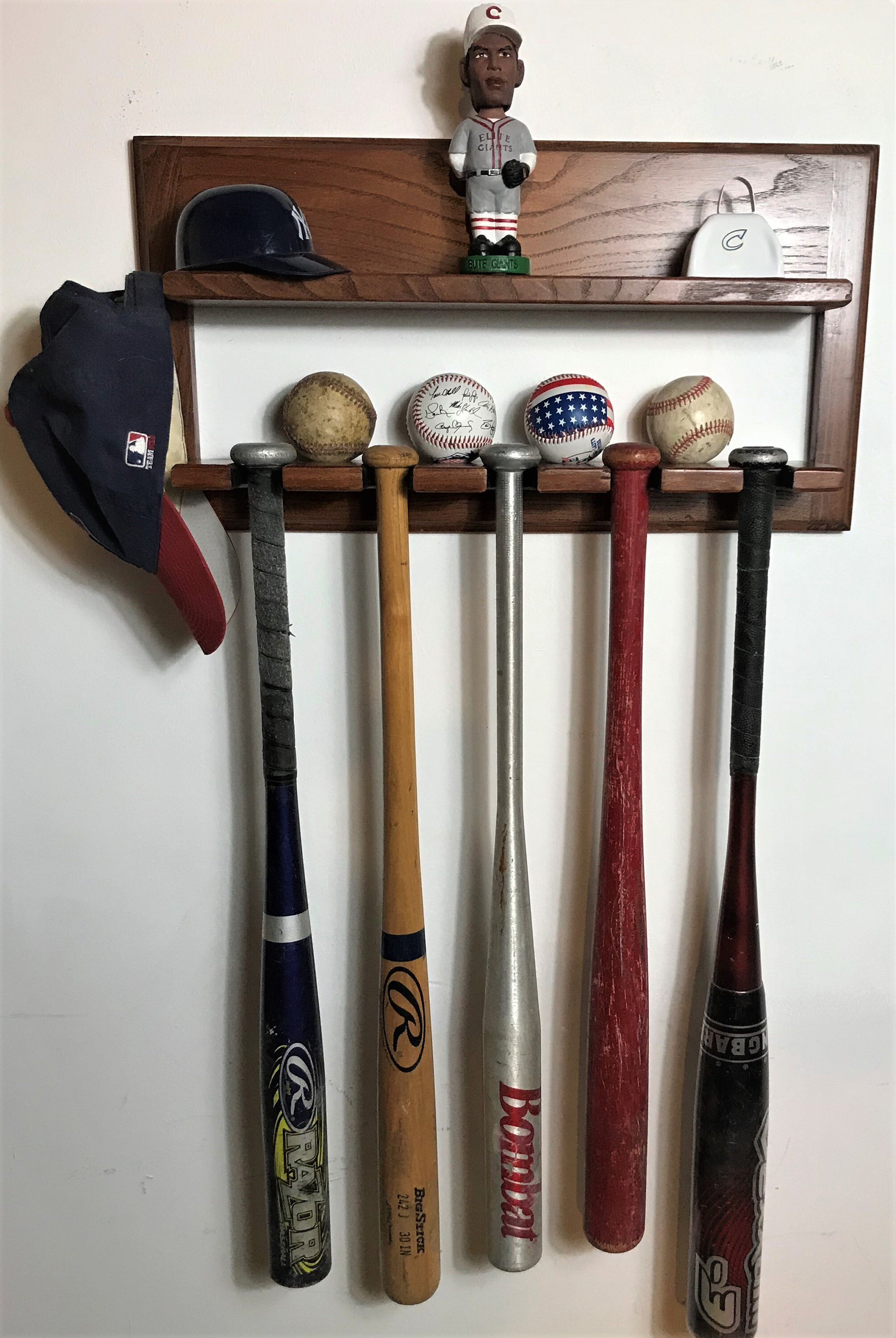 Baseball 5 bat Holder with shelf Etsy