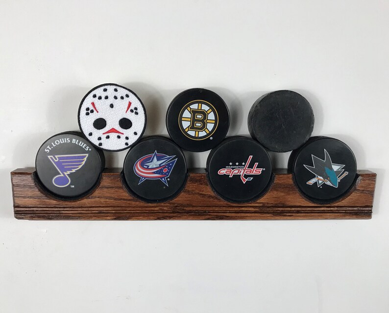 Hockey Puck Display Holds 4 10 Pucks Etsy