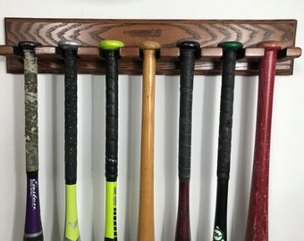 7 Baseball bat wall mount holder for seven Full size bats to display