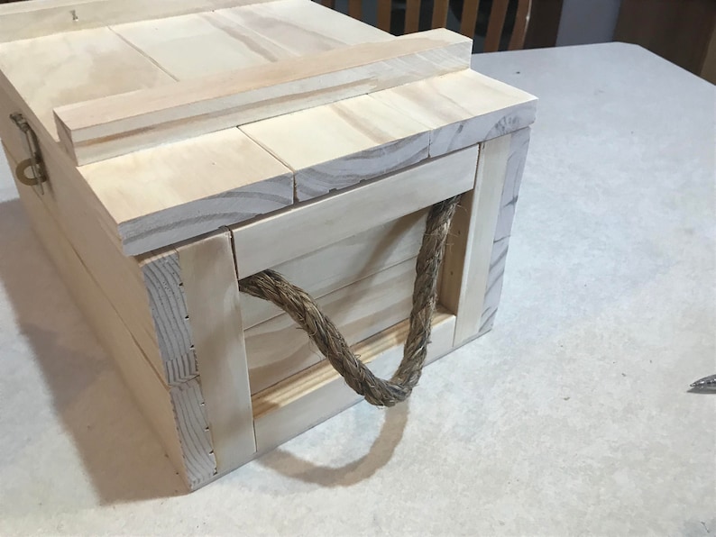 Ammo Box Unfinished With Rope Handles Etsy