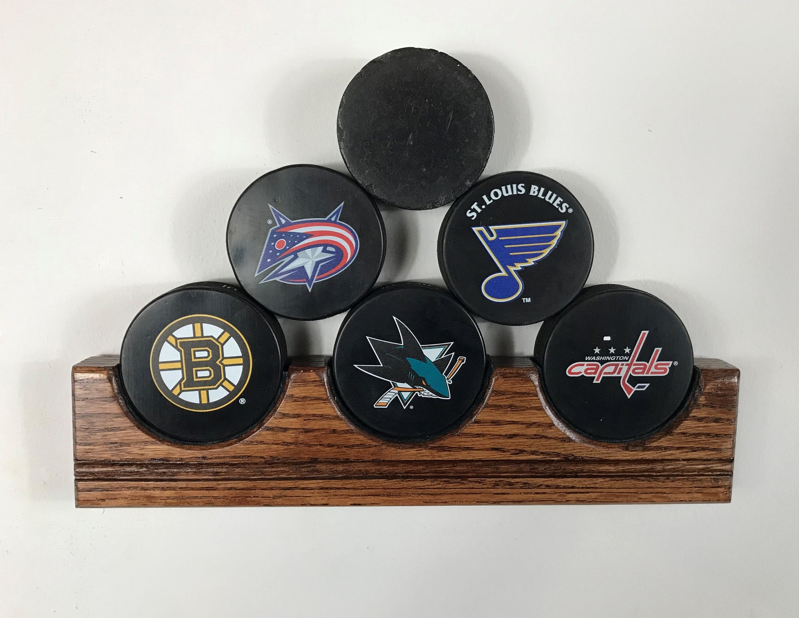 Hockey Puck Display Holds 3 6 Pucks Etsy