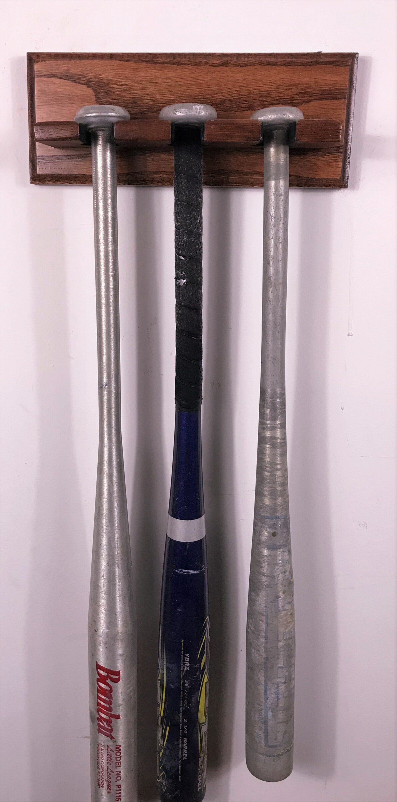 Baseball Bat Holder 3 Bats Vertical . Free Shipping grey or Etsy