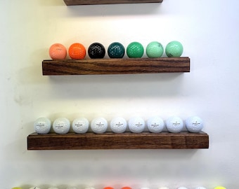 Handmade Golf ball holder wall display floating shelf / rack for  5, 7, 9 or 12 golf balls   Free shipping