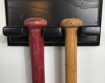 2 Baseball Bat display holder -Holds Two Full Size bats vertically