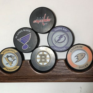 Hockey puck display holder puck rack Wall rack display case 3 to 6 Hockey puck holder   Free Shipping
