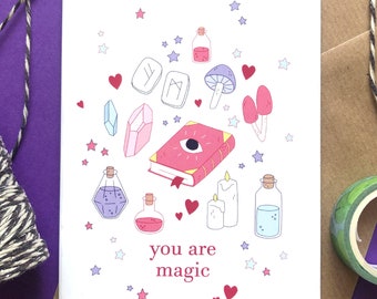 A6 Magic Witch Greetings Card | 10cm x 15cm