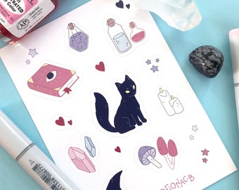 Pastel Witch Sticker Sheet - A6