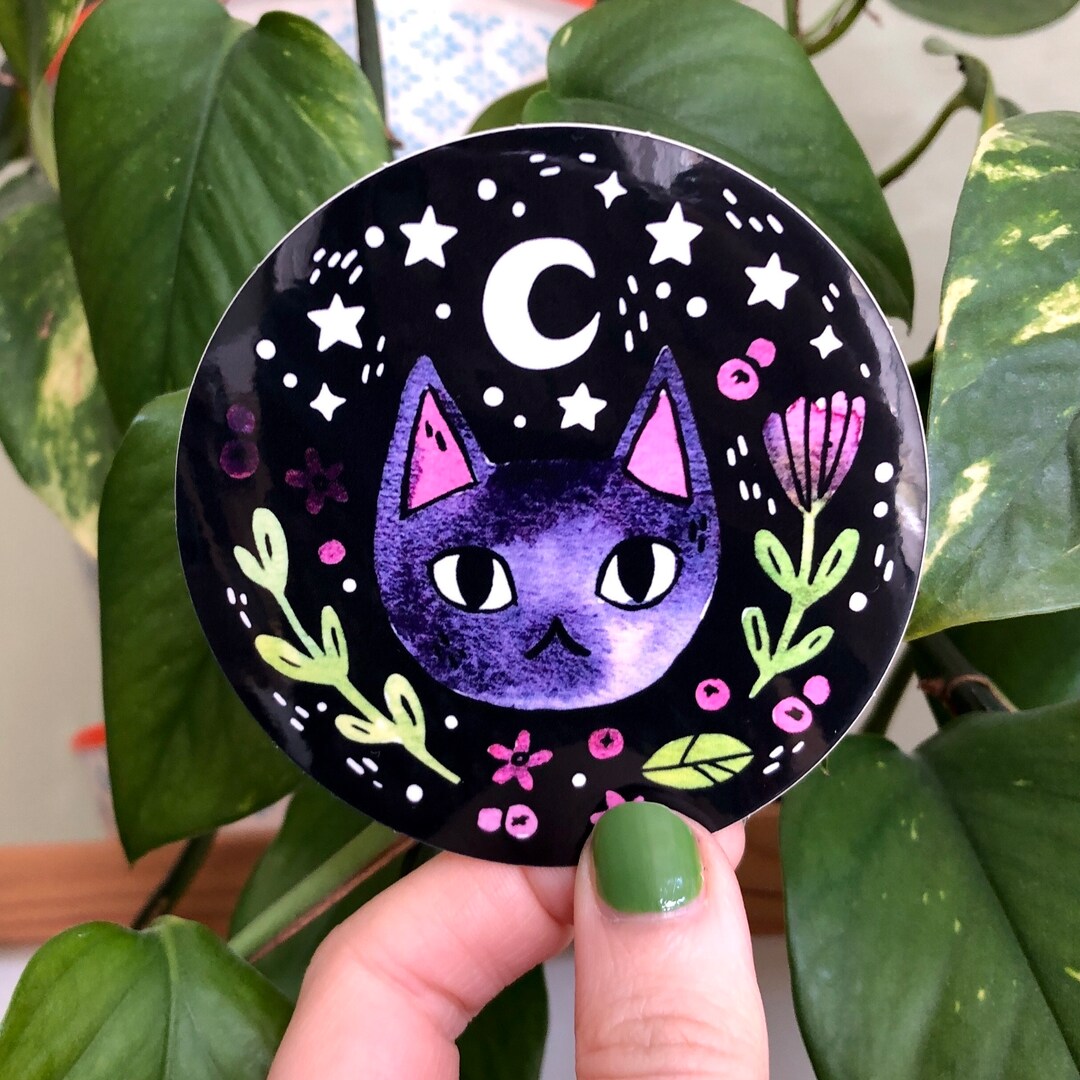Celestial Cat Sticker Decal ~ Vinyl Glossy - Etsy