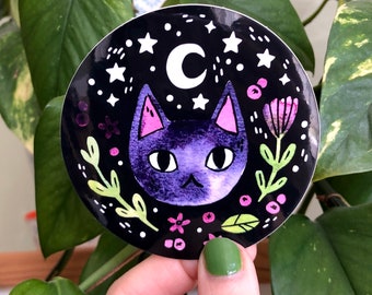 Celestial Cat Sticker Decal ~ Vinyl Glossy