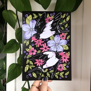 Swallows Art Print A5