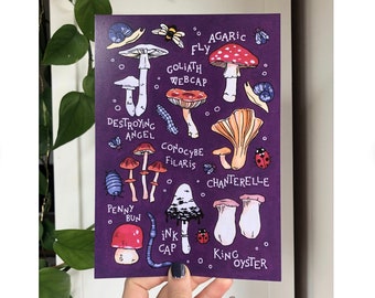 Witch’s Mushrooms - Autumn Art Print A5