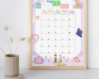 Kids Salah Tracker | Printable Muslim Prayer Chart | Islamic Prayer Tracker for Children | Daily Salah Log | Ramadan & Habit Tracker