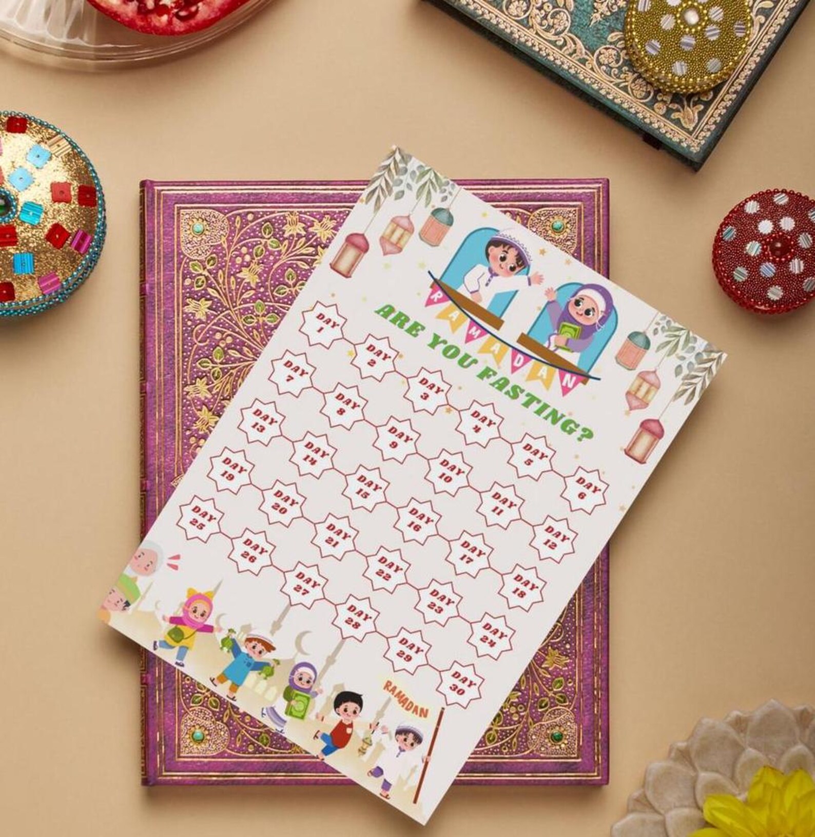 Kids Ramadan Fasting Tracker | Printable Poster | Islamic Digital ...