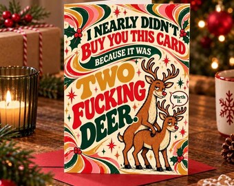 Juego de 4 tarjetas navideñas con mensajes subidos de tono