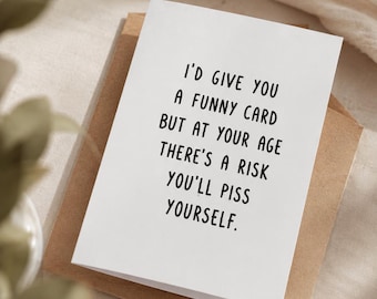 Tarjeta de cumpleaños divertida y atrevida, felicitación sarcástica tamaño A5 en cartulina de 300 g/m².