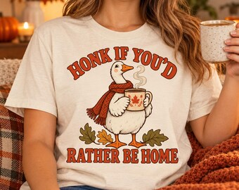 Diseño de camiseta Retro Goose / Toca la bocina si prefieres estar en casa (PNG transparente)