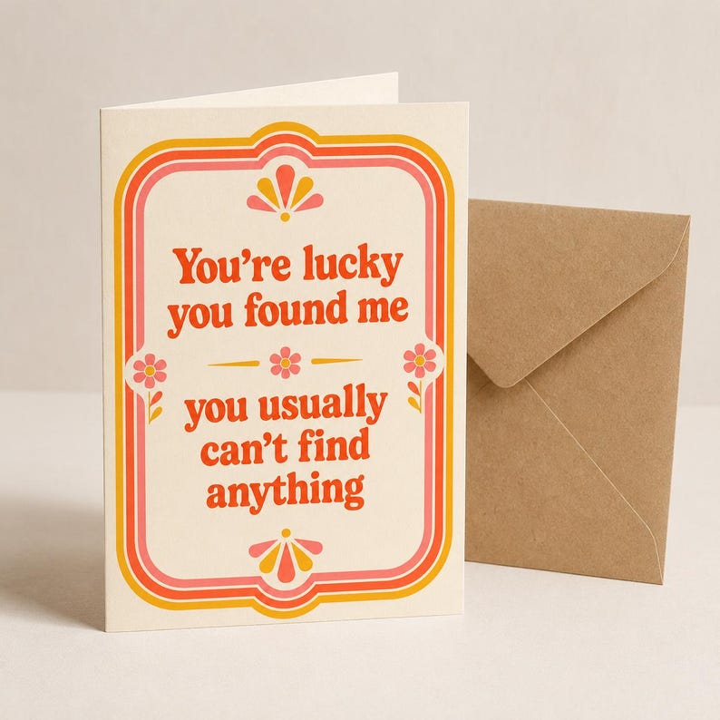 Funny Retro Greeting Card, A5 300gsm Matte with White Envelope image 5