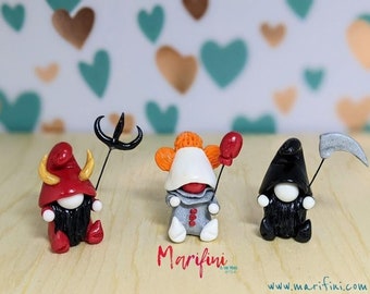 Halloween Devil Reaper Clown Kabouters/miniatuur Kabouter Klei Beeldjes/Halloween Kabouter Dorp Bureau Decor