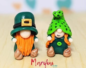 Leprechaun Gnomes/  St. Patrick's Day Gnomes/ Collectible Miniature Gnomes/ Desk Decor Gnome Display/ Shelf Gnomes