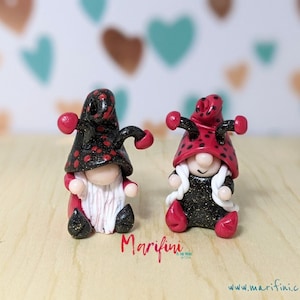 Miniature Ladybug Gnomes/ Cute Ladybug Gnome Decoration/ Ladybug gnome home accents/ Ladybug Indoor Garden Gnome/ Potted Flower Clay Gnome