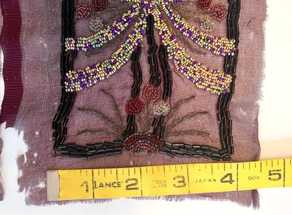 Art Deco Beaded Silk Chiffon Panels: 1920s Flapper Dress  display picture 1