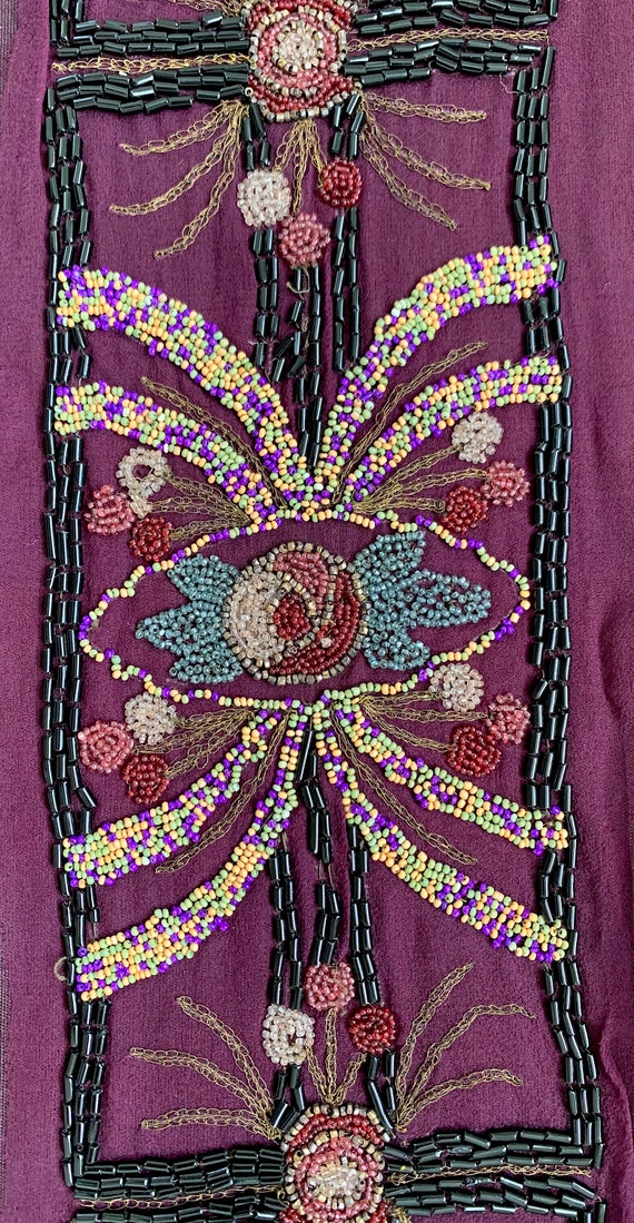 Antique 1920s 20s Art Deco Zardosi Beaded Sash Panel Antique Sash Beaded Silk Metallic Art Deco 1920s GORGEOUS - Etsy main image 2