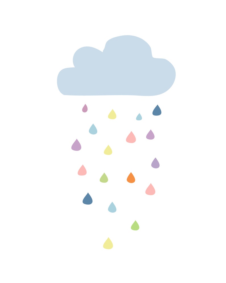 Rainbow Raindrops Rainbow Raindrop Print Rainbow Decor Etsy