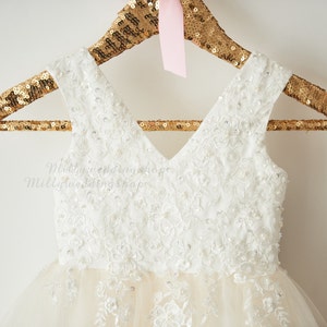 Luxury Beaded Lace Flower Girl Dress M0060 image 1