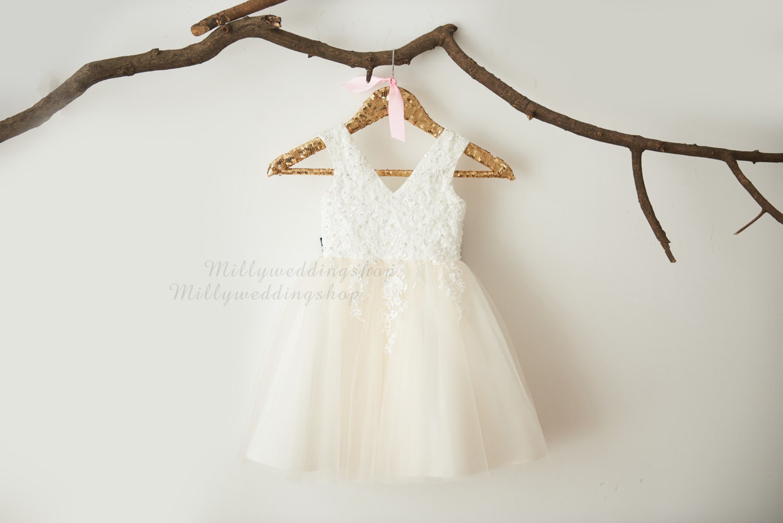 Luxury Beaded Lace Flower Girl Dress M0060 - Etsy